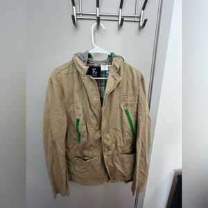 LRG Trench Coat Button Up Tan Men’s Medium Lifted Research Group